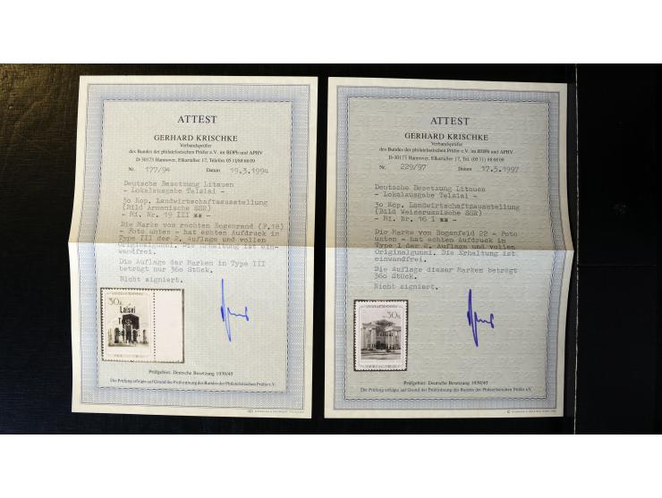 1939/45, postfrische, ungebrauchte und gestempelte Sammlung mit vielen guten Ausgaben wie Odenpäh Mi.-Nr. 2BI, Ukmerge Mi.-Nr