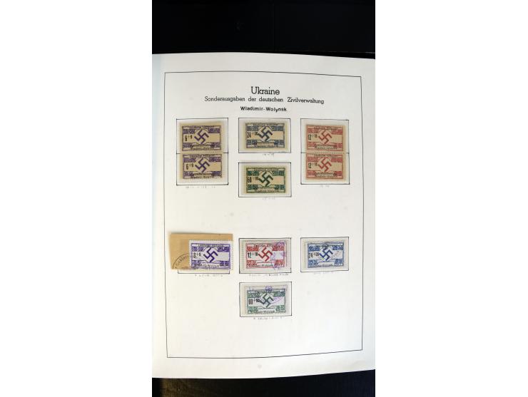 1939/45, postfrische, ungebrauchte und gestempelte Sammlung mit vielen guten Ausgaben wie Odenpäh Mi.-Nr. 2BI, Ukmerge Mi.-Nr