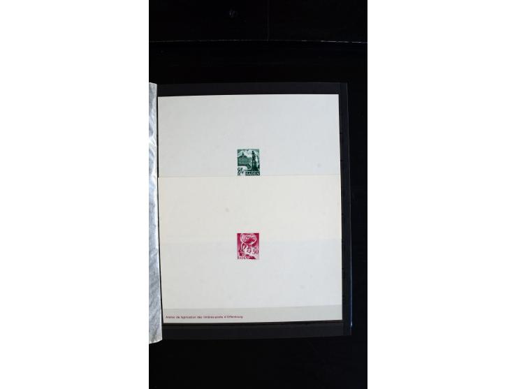 1947/49, hochinteressante Partie Ministerblocks, dabei Baden Mi.-Nr. 14-27, 28-37, 38-41, Bl. 1, 42-45, Bl.2, 46, 47-49, 50-5