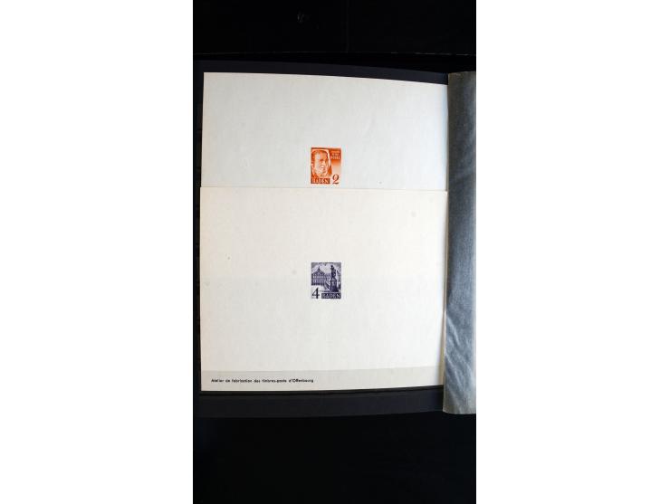 1947/49, hochinteressante Partie Ministerblocks, dabei Baden Mi.-Nr. 14-27, 28-37, 38-41, Bl. 1, 42-45, Bl.2, 46, 47-49, 50-5