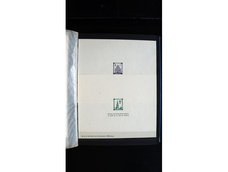 1947/49, hochinteressante Partie Ministerblocks, dabei Baden Mi.-Nr. 14-27, 28-37, 38-41, Bl. 1, 42-45, Bl.2, 46, 47-49, 50-5