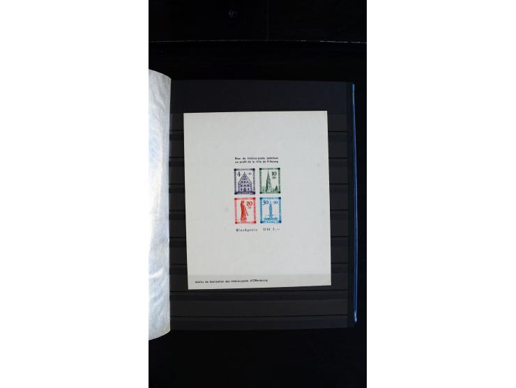 1947/49, hochinteressante Partie Ministerblocks, dabei Baden Mi.-Nr. 14-27, 28-37, 38-41, Bl. 1, 42-45, Bl.2, 46, 47-49, 50-5