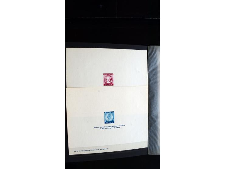 1947/49, hochinteressante Partie Ministerblocks, dabei Baden Mi.-Nr. 14-27, 28-37, 38-41, Bl. 1, 42-45, Bl.2, 46, 47-49, 50-5