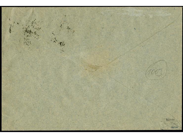 10 Mrd. auf 50 Mio. M. dunkelgrünoliv durchstochen, Platte "A" mit 4,5 mm dickem Balken im waagerechten Paar und Viererblock 