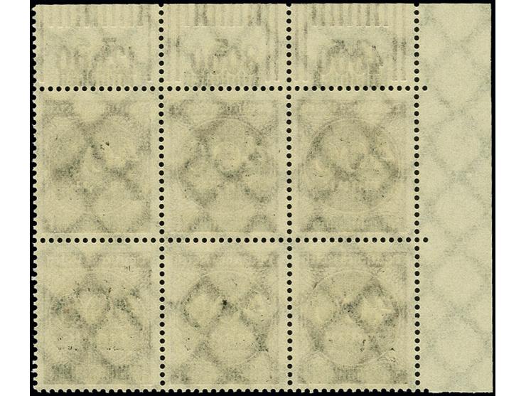 LEIPZIG: 250 Tausend auf 400 M. braun, Walze "2'9'2" und "1'9'1" mit kleinen Ziffern, waagerechter 6er-Block aus der linken o