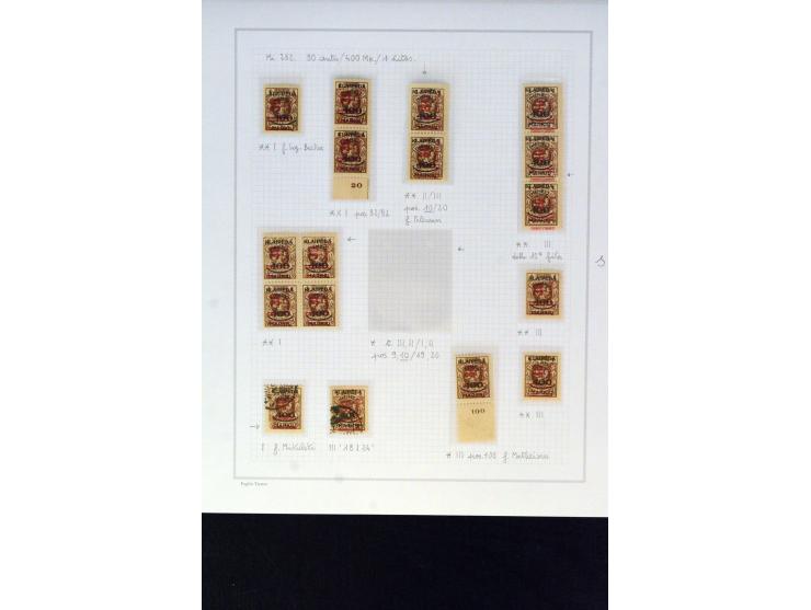 1923, Aufdruckausgabe Mi.-Nr. 230-233, interressante und stark spezialisierte ungebrauchte/postfriche und gestempelte Sammlun