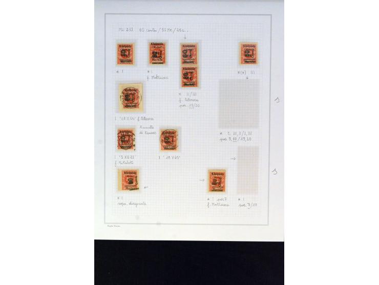 1923, Aufdruckausgabe Mi.-Nr. 230-233, interressante und stark spezialisierte ungebrauchte/postfriche und gestempelte Sammlun