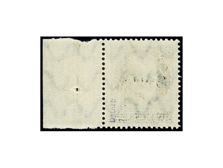 3 Pfennig mit Aufdruckfehler "obere Gitterlinie rechts verkürzt", Randstück, postfrisch, tadellos, signiert Dr. Dub und Fotob