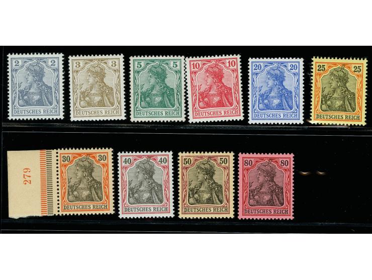 2-80 Pfennig komplett, dabei Randstück 30 Pfennig mit HAN "279", postfrisch, tadellos, zum Teil signiert (Mi. ca. 3.000,-)