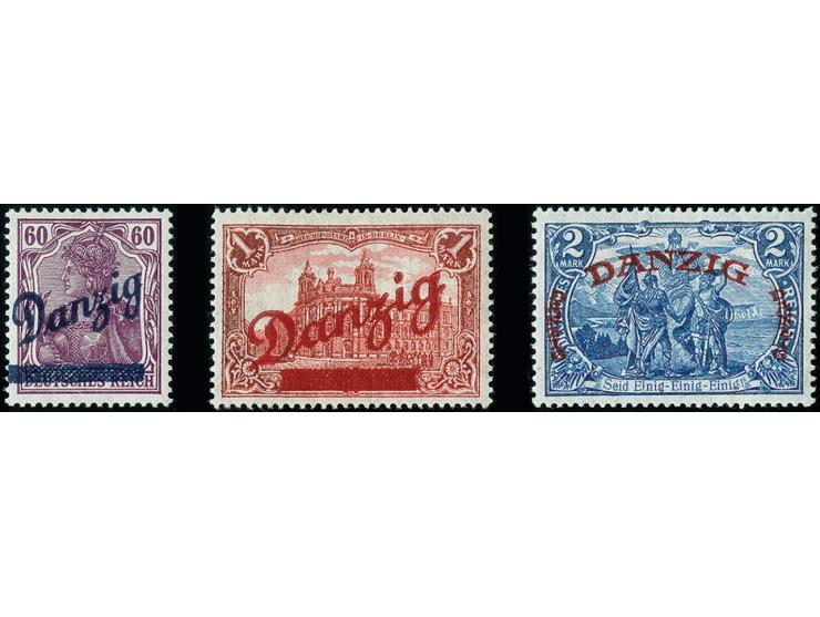 1920, Großer Innendienst 60 Pfg.-2 M. kpl., farbfrisch und gut gezähnt, postfrisch, 2M. mit Urmarkenplattenfehler "kleiner wa