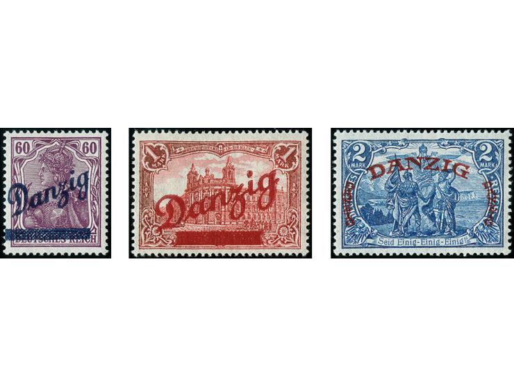 1920, Großer Innendienst 60 Pfg.-2 M. kpl., farbfrisch und gut gezähnt, postfrisch, 2M. mit Urmarkenplattenfehler "kleiner wa