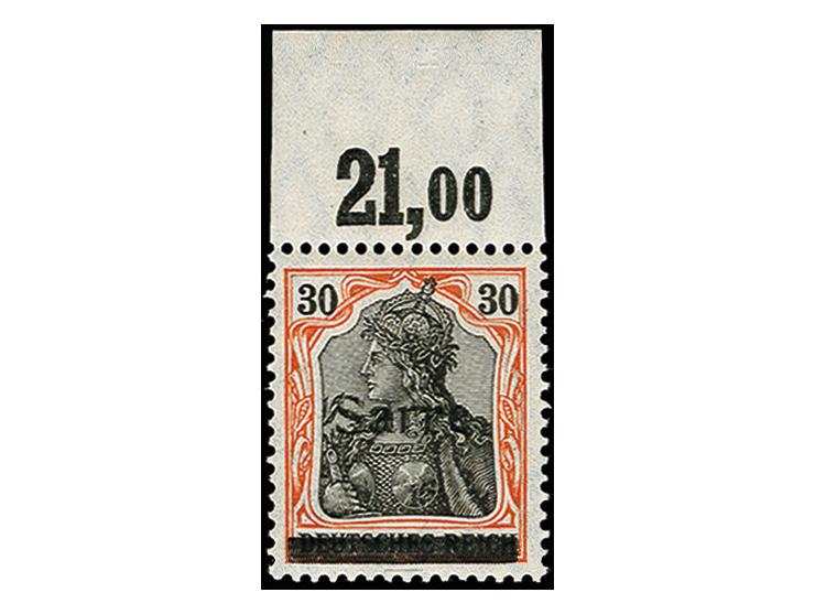 30 Pfg. dunkrotorange/schwarz auf orangweiß mit Oberrand, postfrisch, tadellos, sign. Dub, Schupp und Burger BPP sowie Fotoat