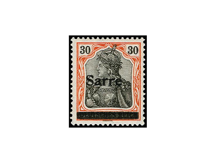 30 Pfg. dunkrotorange/schwarz auf orangweiß, postfrisch, tadellos, sign. Dub und Burger BPP