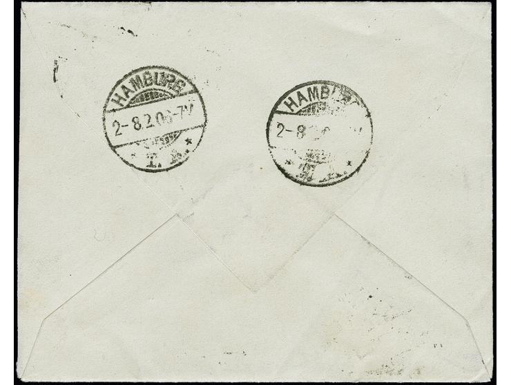 80 pfg. auf 45C. schwärzlicholivgrün/grauultramarin mit Zufrankatur mit Stempel "HEYDEKRUG 30.7.20" auf Express-Brief nach Ha