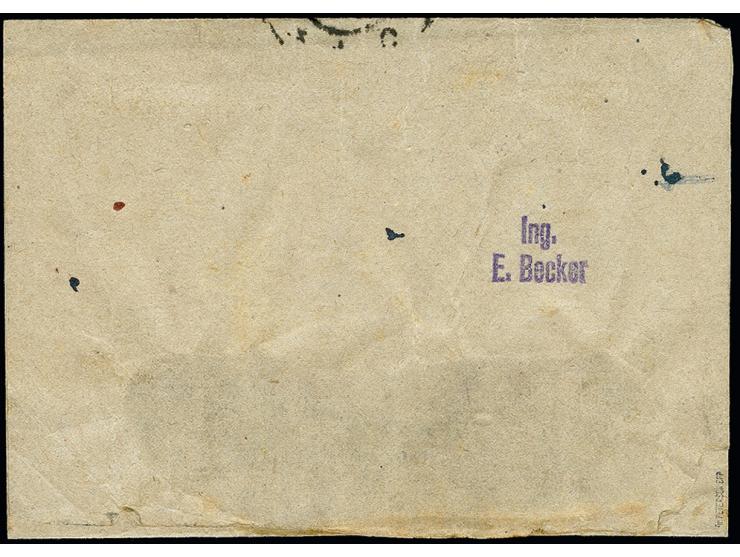 "Freigebühr für Einn. Nachw. in Memel" roter Ra5 mit eingesetzem Wert, nebengesetzter Paraphe sowie Stempel "MEMEL 2.2.23" au