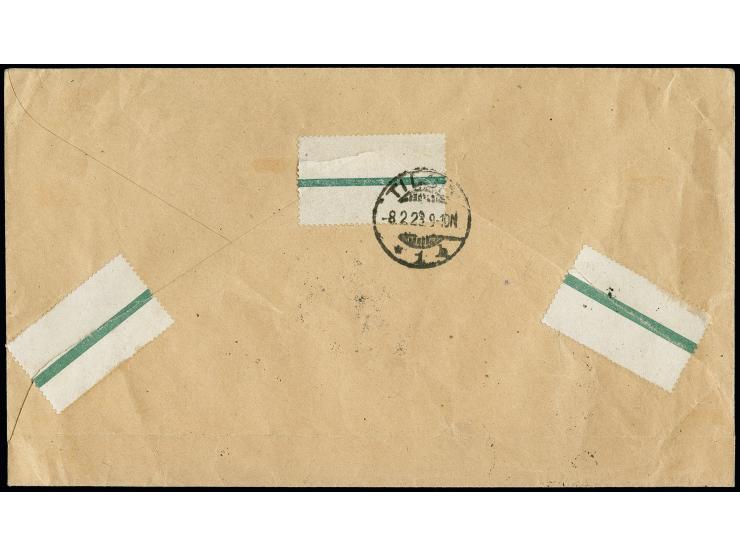 "Freigebühr für Einn. Nachw." violetter Ra3 mit eingesetzem Wert "90" und nebengesetzten Stempel "SCHMALLENINGKEN 6.2.23" Ein