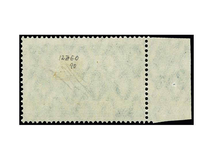 1,25 Mark dunkelgrün mit Doppeldruck, Randstück, ungebraucht, tadellos, selten, Fotoattest Bechtold BPP (1991) (Mi. 1.200,-)