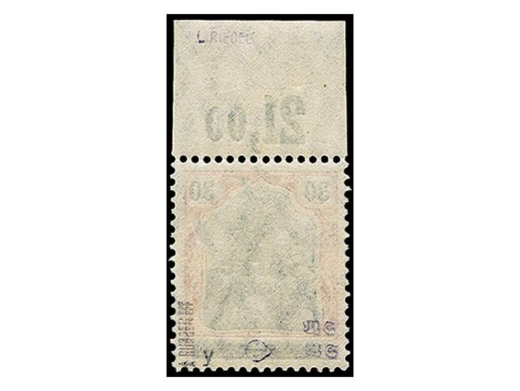 30 Pfg. dunkrotorange/schwarz auf orangweiß mit Oberrand, postfrisch, tadellos, sign. Dub, Schupp und Burger BPP sowie Fotoat