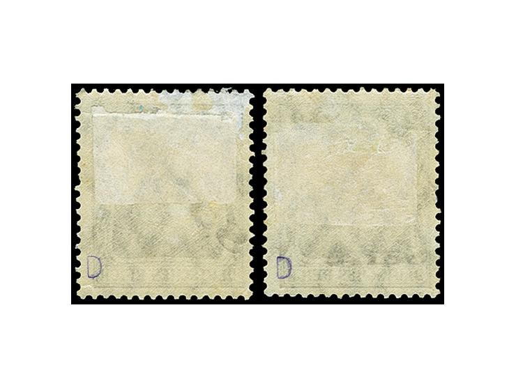 2 Pfg. mit Aufdruck "Sarre" in fetter Bravour Schrift, schräg in Schriftgröße 1 Cicero bzw. waagerecht in Schriftgröße 1 Garm