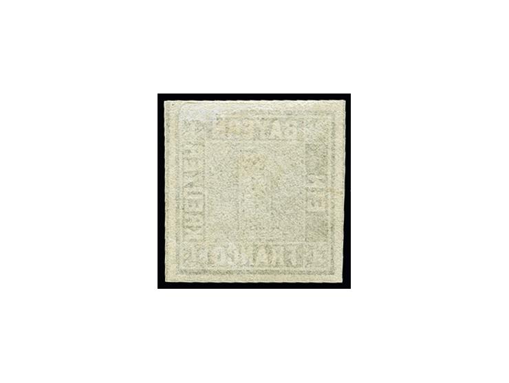 1849, 1 Kr. schwarz, Platte 1, farbfrisch und allseits breitrandig mit Schnittlinien an drei Seiten, ungebraucht, tadellos, u