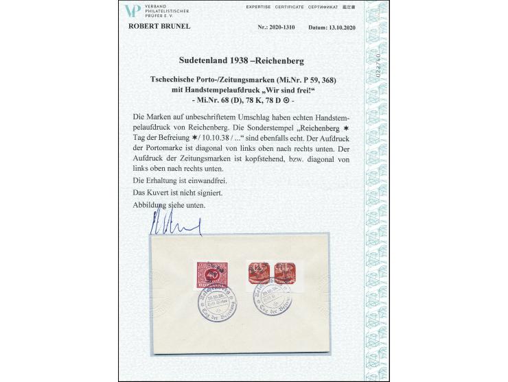 Zeitungsmarke 10H. im waagerechten Paar aus der linken oberen Bogenecke, die linke Marke mit kopfstehendem, die rechte mit di