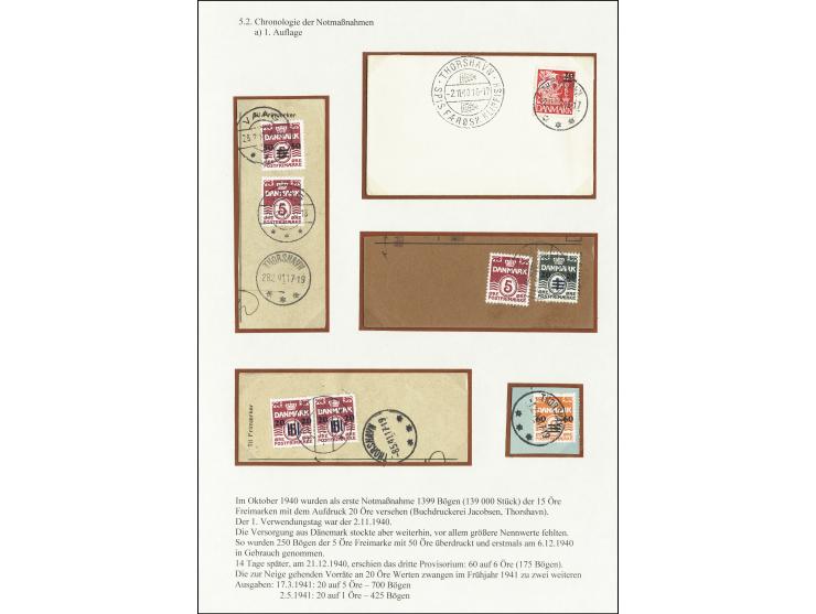 20 on 1 øre-60 on 6 øre, the complete set used on 6 pieces, partly with additional frankings