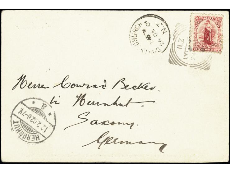 Britische Antartkis-Expedtion: 1901, „Wrench Links of Emipre“-Postkarte (Serie 3.,Nummer 3) mit rückseitigem Cachetstempel „A