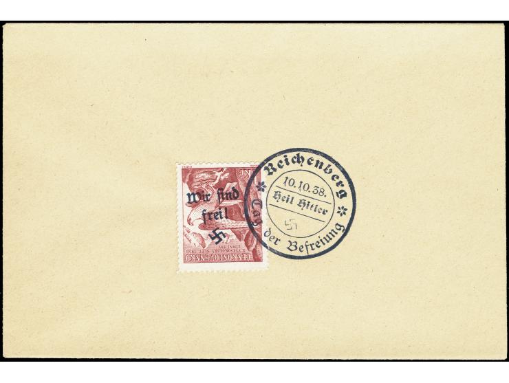 Sokol-Winterspiele 1Kc. mit kopfstehendem Aufdruck, sauber mit Sonderstempel auf Blanko-Umschlag, sehr selten, tadellos, Foto