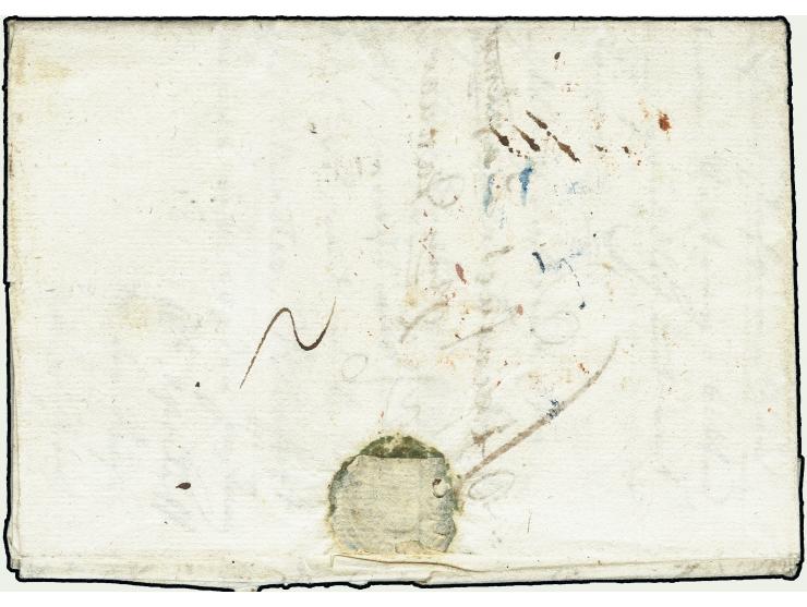 1812, "P.131.P. / STEINFURTH", L2 in rot vorderseitig auf komplettem Faltbrief mit Vermerk "frey Münster" nach Tambach bei Co