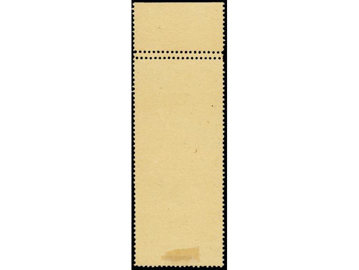 Opfer des Faschismus 6 Pfg. schwärzlichgelbsmaragdgrün im senkrechten Oberrandpaar mit Abart "Mitte ungezähnt" mit zusätzlich