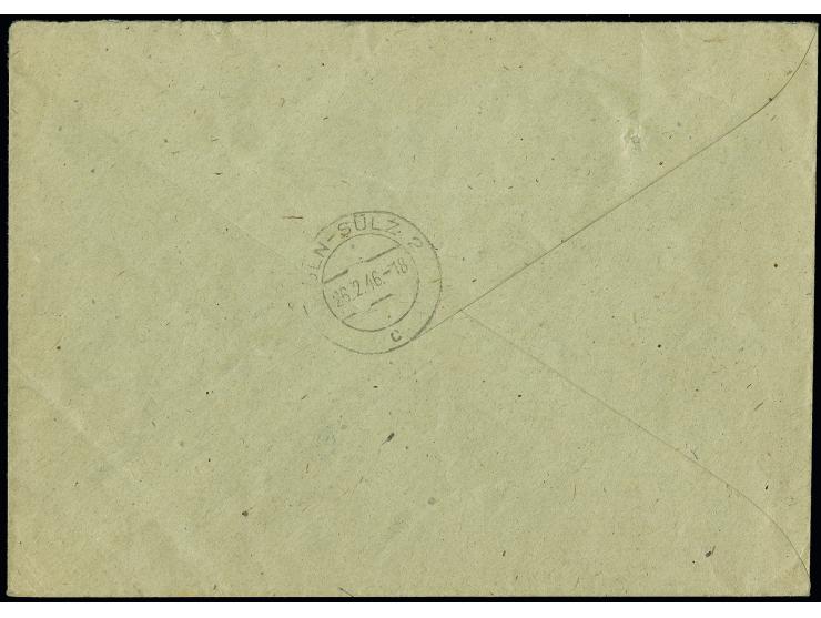 42 Pfg. gez. L 11 1/2:11 mit Abart "links ungezähnt", Randstück als portogerechte Frankatur auf R-Brief von "BRÜHL 25.2.46" n