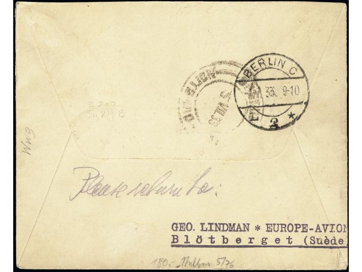 Norwegen: 1933, 2. Südamerikafahrt mit Anschlussflug ab Berlin, R-Brief von „OSLO 29.6.“ nach Rio de Janeiro mit Ankunftsstem
