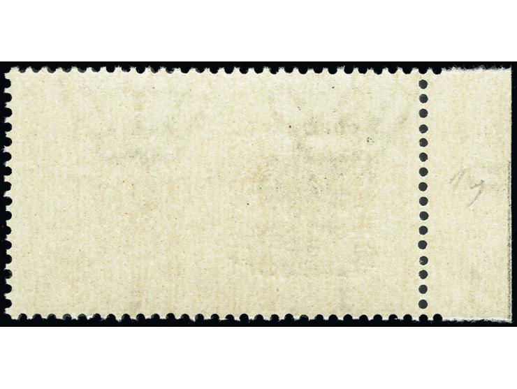 1944, Eilmarke 1.25 L., linkes Seitenrandstück mit markant verschobenem doppelten Aufdruck, postfrisch, tadellos, selten, Fot