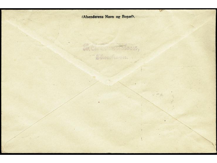 1912, 5 kroner with 2 copies 35 øre orange, tied by cds. "THORSHAVN 29-9-1915" to parcel accompanying letter for 3 parcels to