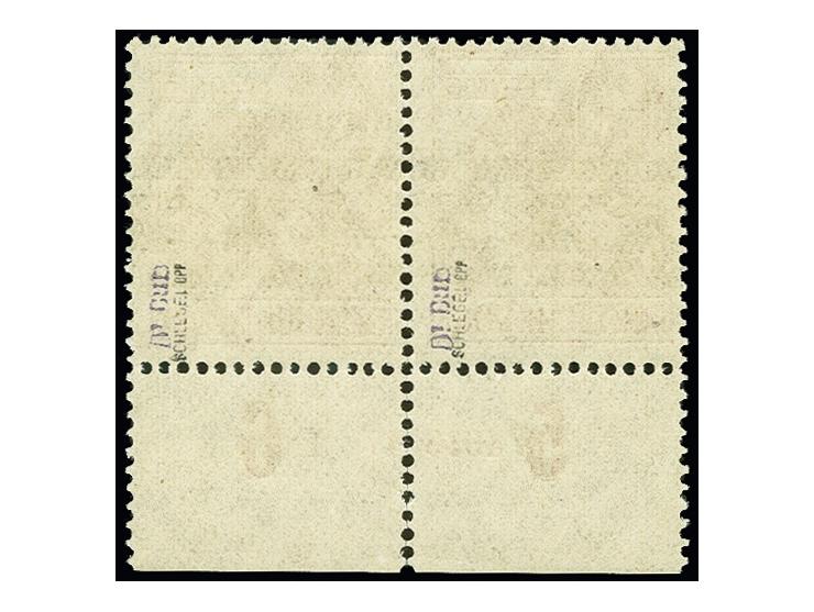 60 Pfg. braunkarmin im waagerechten Unterrandpaar mit HAN "4019.47 1", postfrisch, im Unterrand angetrennt, sonst tadellos, b