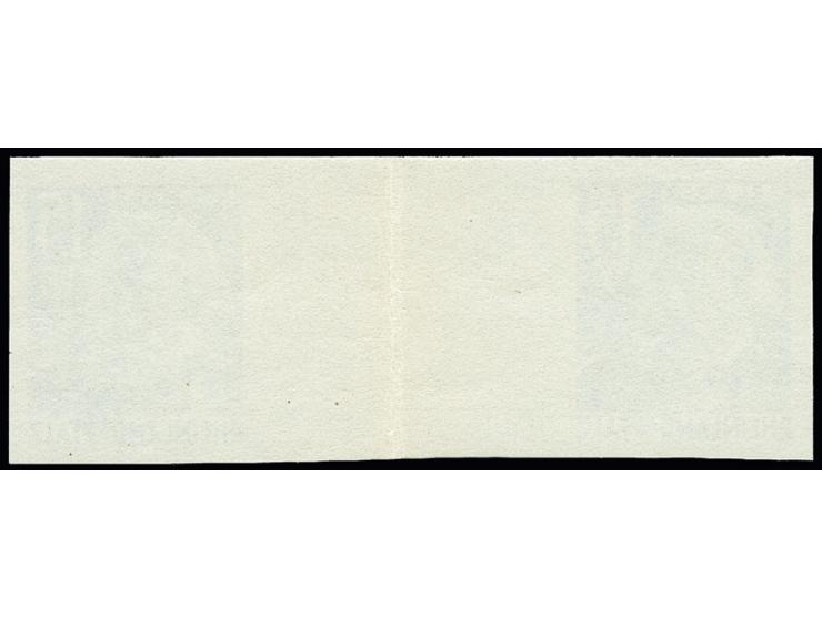 15 Pfg. ungezähnt im waagerechten Zwischenstegpaar, postfrisch, wie üblich im Steg gefaltet, sonst tadellos (Mi. 600,-)