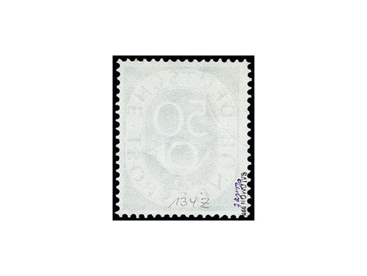 50 Pfg. mit Wasserzeichen 4 Z, gestempelt, der Stempel ist nicht bestimmbar und die Marke ist nachgezähnt, noch ansprechendes