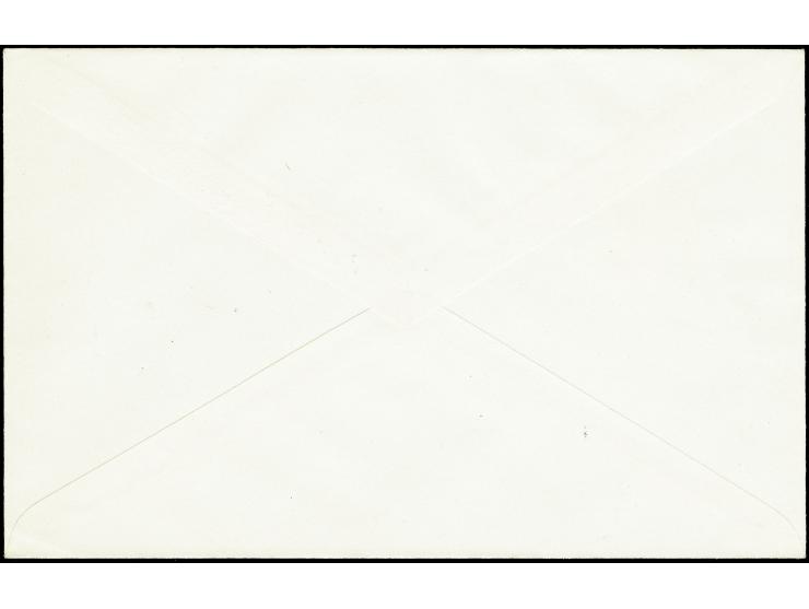 Portomarke 10 Kc. mit kopfstehendem Aufdruck, sauber mit Sonderstempel auf Blanko-Umschlag, eine der ganz großen Seltenheiten