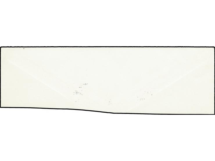 Zeitungsmarke 10H. im senkrechten Dreierstreifen mit senkrechtem Aufdruck, sauber mit Sonderstempel auf Briefstück, nach 80 J