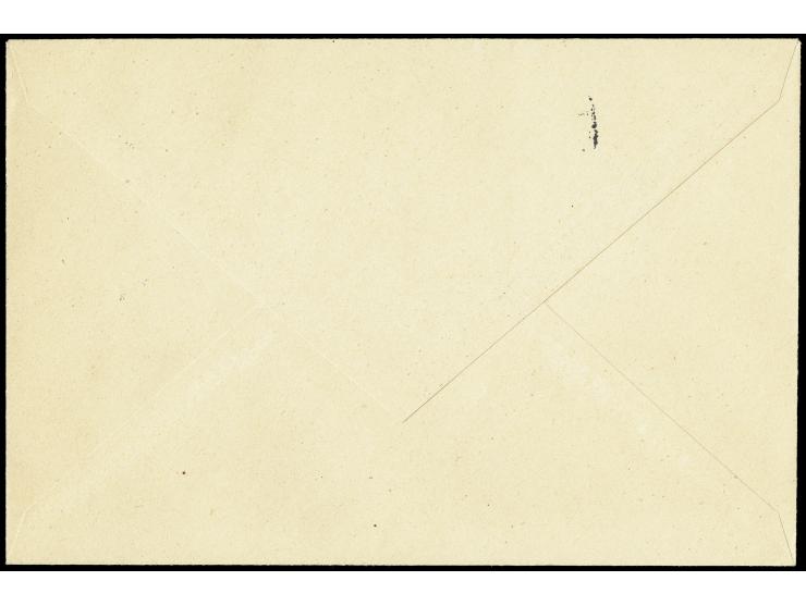 Legionäre 5 H.-1 Kc., 50H. mit kopfstehendem Aufdruck, sauber mit zwei Sonderstempeln auf Blanko-Umschlag, bei einer Auflage 