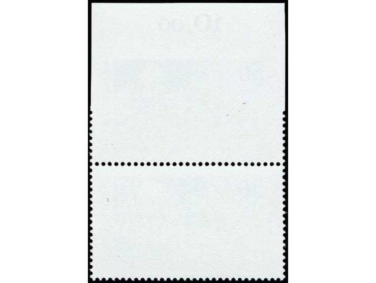 1988, 100 Jahre Urania Berlin 50 Pfg. oben ungezähnt im senkrechten Oberrandpaar mit Normalmarke, postfrisch, tadellos, sehr 