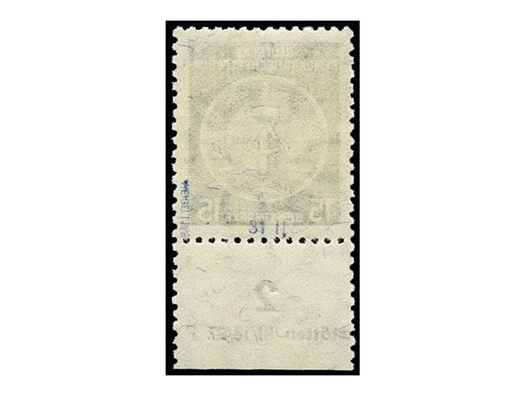 15 Pfg., Zeichnungstype II auf gefasertem Papier mit Wasserzeichen 2 XII, postfrisch, tadellos, sign. Weigelt BPP und Fotoatt