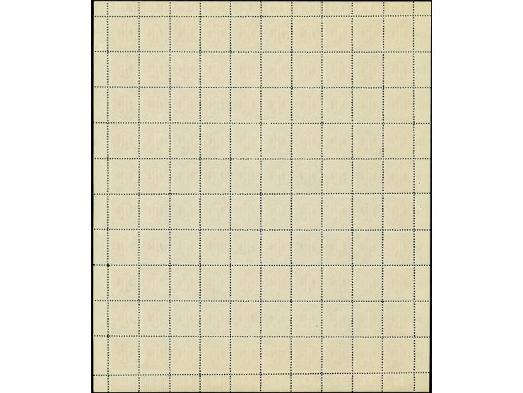 15 Pfg. gez. L 11 ½ : 11, kpl. Bogen mit roter vierstelliger Bogenzähnummer „7329“ neben Feld 10 und mit Rotstift handschrift