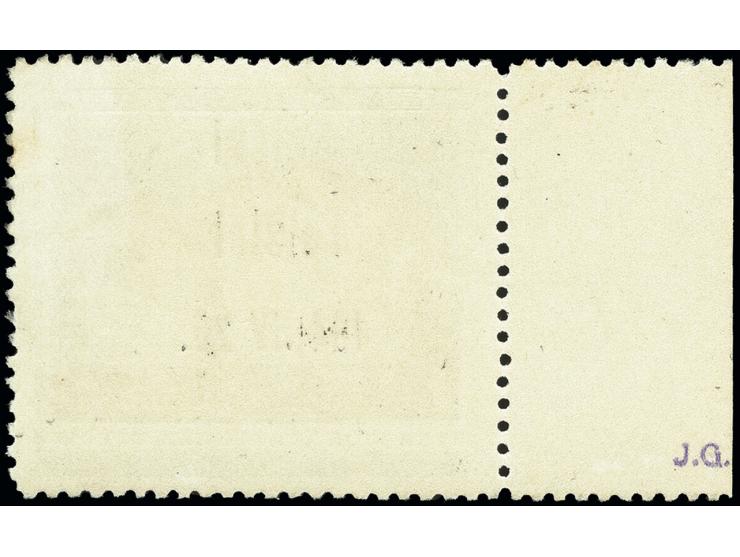 Landwirtschafts-Ausstellung 15K., linkes Seitenrandstück mit Aufdruckfehler "IV statt VI in der Datumsangabe", sauber mit Tei