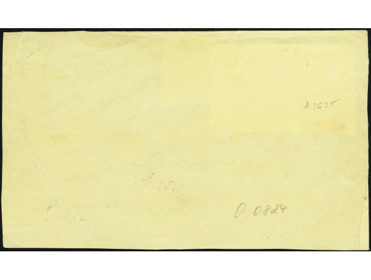 1920, 10 c. brown-red with large margins together with definitive 1919, 3 c. carmine, tied by violet handstamp "Cia, Colombia