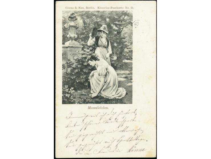 Mülheim/Rhein B: 1899, Ziffer 2 Pfg. dunkelblaugrün mit Stempel „MÜLHEIM PRIVAT BRIEFE-BEFÖRDERUNG 26.MAI.“ auf Ortspostkarte