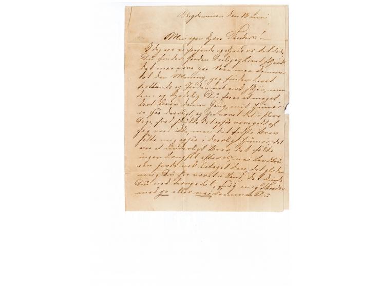 1864, 13.6., kompletter Faltbrief mit 1864, 4 Skilling rot mit Duplex "34" der Bahnpost an ein Besatzungsmitglied der Kriegsf