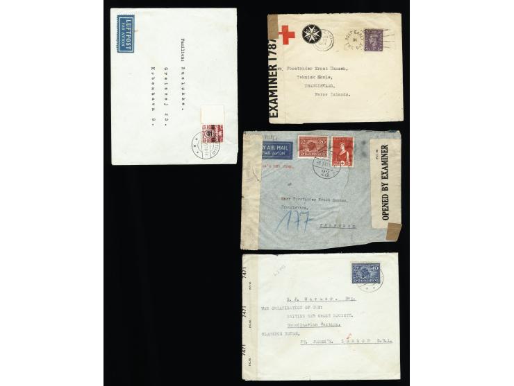 Undercover Mail via P.O. Box 164: 1943/45, small group of four items including cover from "KØBENHAVN 9.1.43" sent by Arne Rue