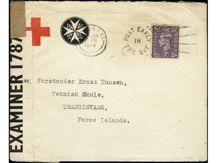 Undercover Mail via P.O. Box 164: 1943/45, small group of four items including cover from "KØBENHAVN 9.1.43" sent by Arne Rue