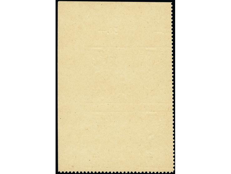 1945, Kinderhilfe 8 Pfg. hellultramarin im Viererblock aus der rechten oberen Bogenecke, durch verschobener senkrechter Zähnu